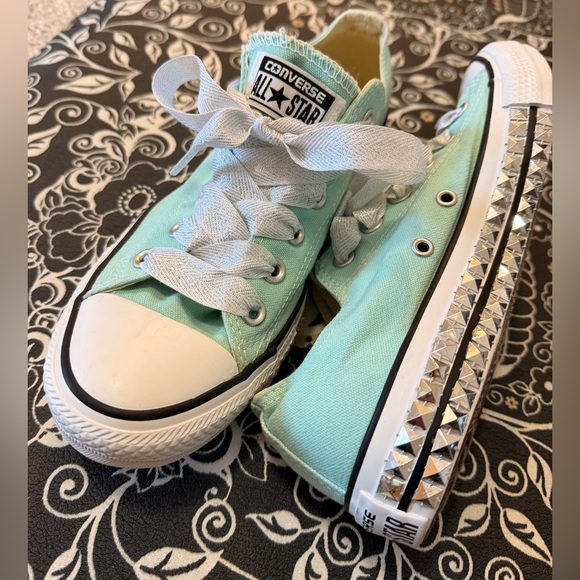 Converse Shoes - Converse Mint Green Sneakers with Studded Detail